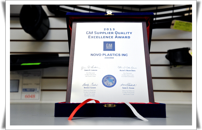 2013 GM Supplier Quality Excellence Award - NOVO Plastics Inc